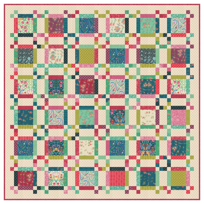 PRE-Order Crystal Manning- Tea TIme Quilt Kit featuring Tilbury Garden- March 2027