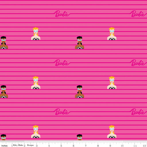 Barbie World by Riley Blake Designs- Barbie Stripe Power- C15022-HOTPINK- March 2024 - Modern Fabric Shoppe