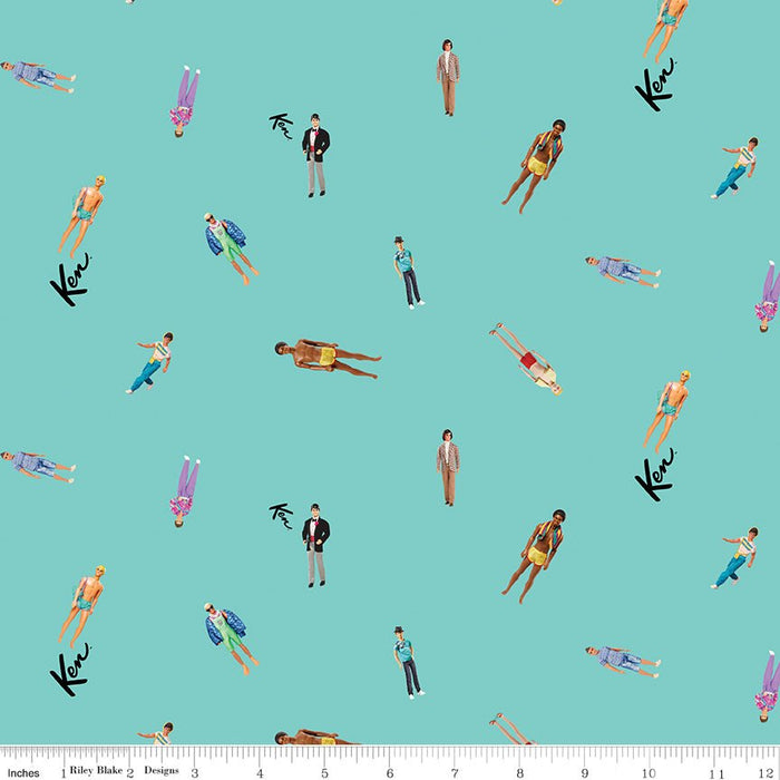 Barbie World by Riley Blake Designs- Ken Dolls-C15023- TEAL- March 2024 - Modern Fabric Shoppe