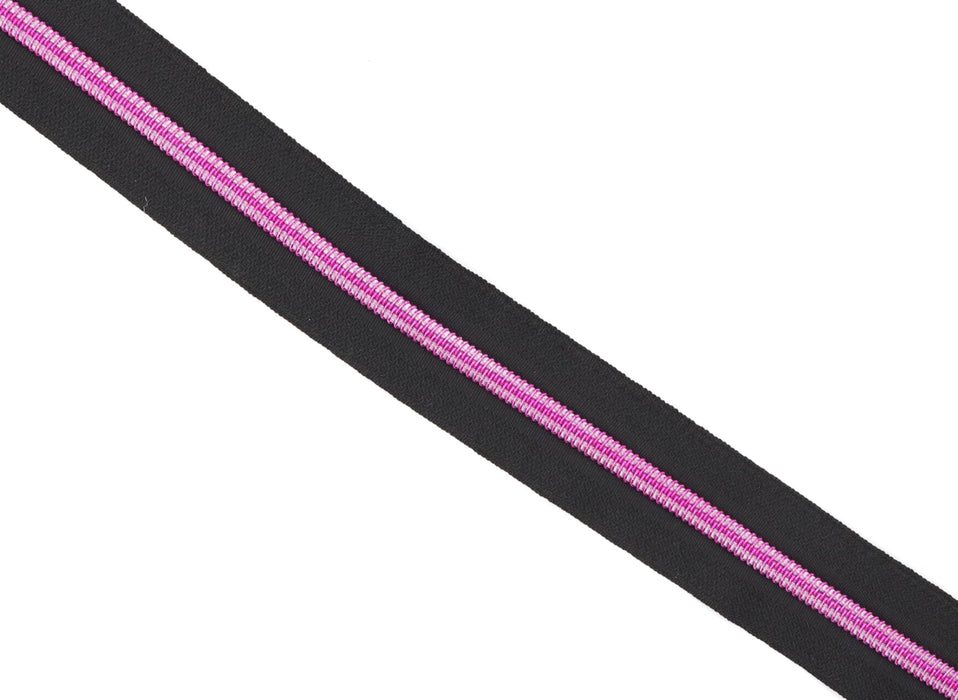 Black - #5 Pink Nylon Coil Zipper Tape - *Not By Annie - Modern Fabric Shoppe