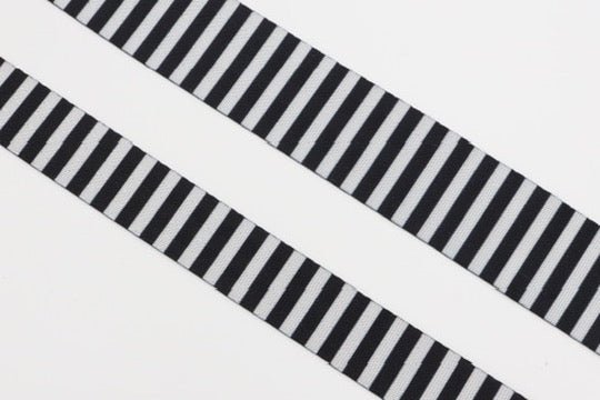 Black and White 1 inch (25mm)width Nylon Webbing - by the yard - Modern Fabric Shoppe