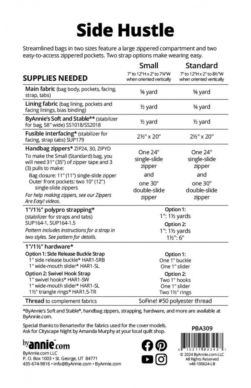 By Annie - Side Hustle Bag Pattern - Modern Fabric Shoppe