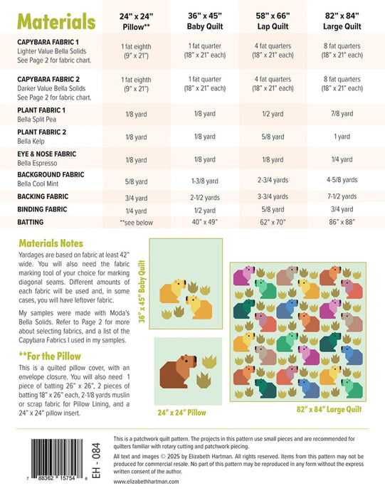 Capybara Club Quilt Pattern By Elizabeth Hartman - Modern Fabric Shoppe