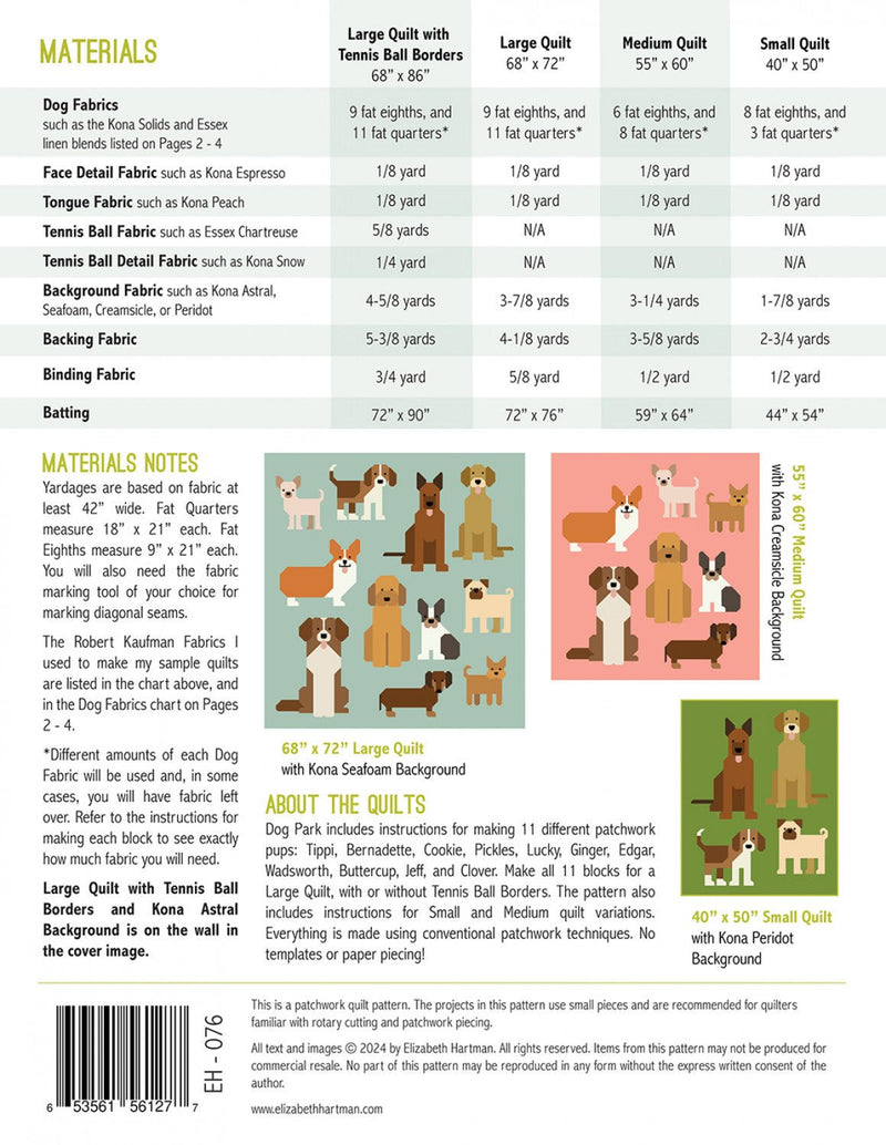 Dog Park Quilt Pattern By Elizabeth Hartman - Modern Fabric Shoppe