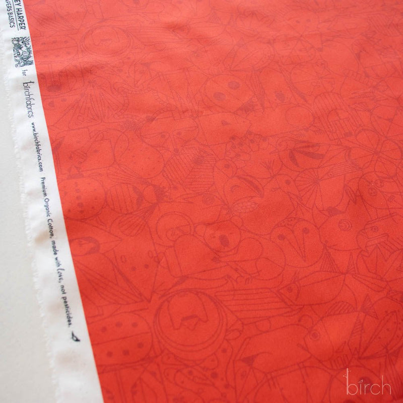 End Papers Vol. 2 by Charley Harper - CH - 300 - CARDINAL Half Yard - Modern Fabric Shoppe