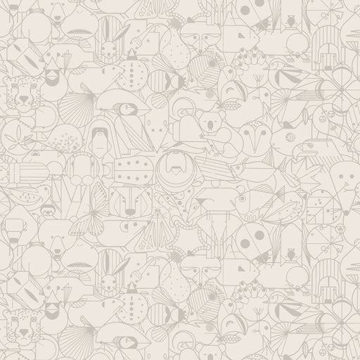 End Papers Vol. 2 by Charley Harper - CH - 300 - SNOW Half Yard - Modern Fabric Shoppe