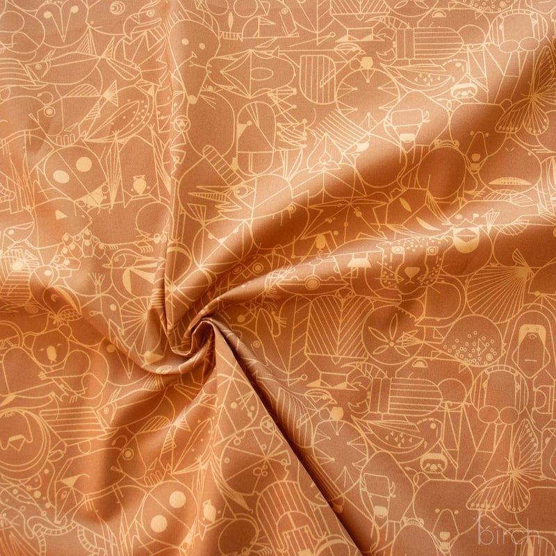 End Papers Vol. 2 by Charley Harper - CH - 300 - TOFFEE Half Yard - Modern Fabric Shoppe