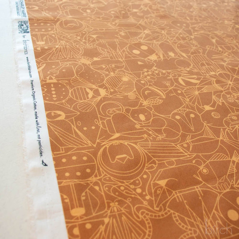 End Papers Vol. 2 by Charley Harper - CH - 300 - TOFFEE Half Yard - Modern Fabric Shoppe