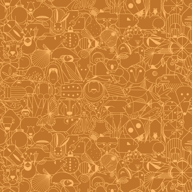 End Papers Vol. 2 by Charley Harper - CH - 300 - TOFFEE Half Yard - Modern Fabric Shoppe