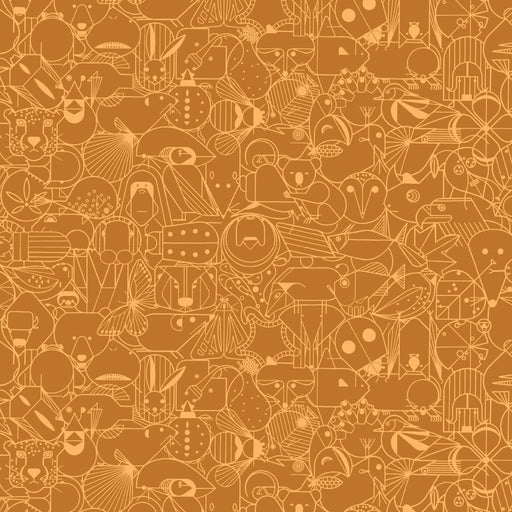 End Papers Vol. 2 by Charley Harper - CH - 300 - TOFFEE Half Yard - Modern Fabric Shoppe