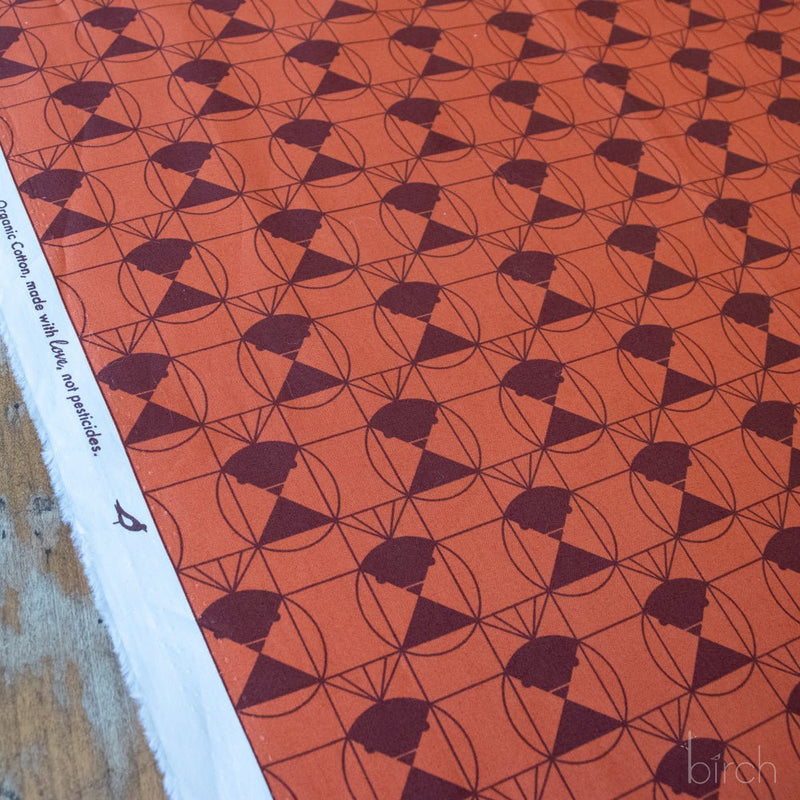 End Papers Vol. 2 by Charley Harper - Chickadee CH - 436 - CHOCCHERRY Half Yard - Modern Fabric Shoppe