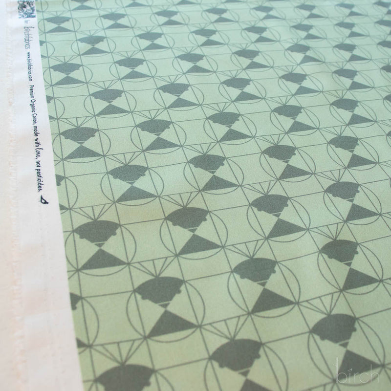 End Papers Vol. 2 by Charley Harper - Chickadee CH - 436 - JADE Half Yard - Modern Fabric Shoppe