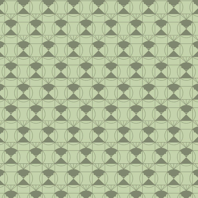 End Papers Vol. 2 by Charley Harper - Chickadee CH - 436 - JADE Half Yard - Modern Fabric Shoppe