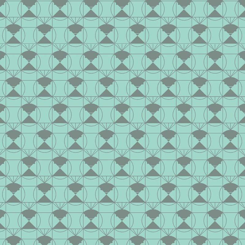 End Papers Vol. 2 by Charley Harper - Chickadee CH - 436 - SEAFOAM Half Yard - Modern Fabric Shoppe