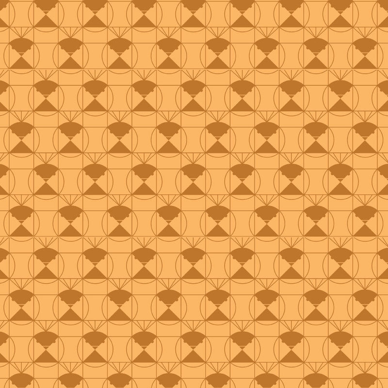 End Papers Vol. 2 by Charley Harper - Chickadee CH - 436 - TOFFEE Half Yard - Modern Fabric Shoppe