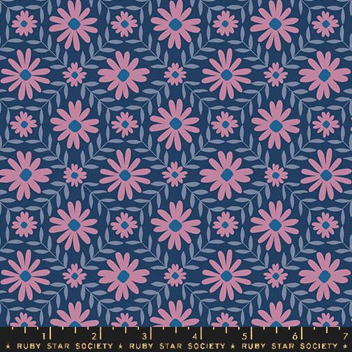 Endpaper by Jen Hewitt - Floral Endpaper RS 6044 17 - Bluebell - Half Yard - November 2024 - Modern Fabric Shoppe