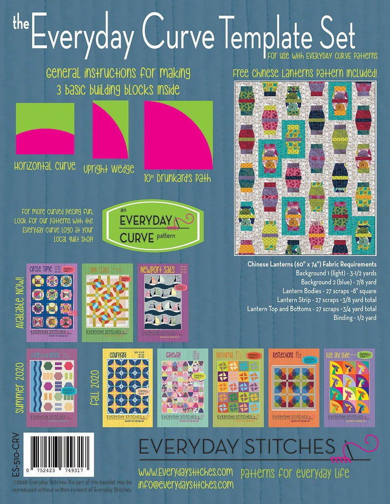Everyday Curve Template Set from Everyday Stitches - Modern Fabric Shoppe