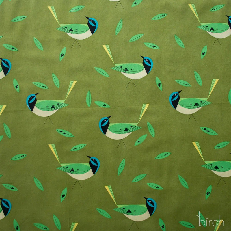 Iconic Vol. 2 by Charley Harper- Jay Poplin Green CH-49 Half Yard- 2026 - Modern Fabric Shoppe