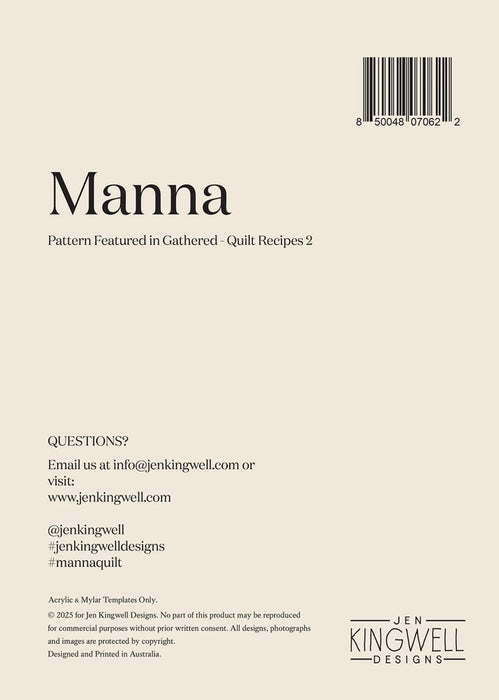 Jen Kingwell - Manna Mylar & Acrylic Template - Modern Fabric Shoppe