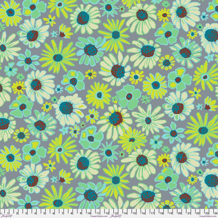 Kaffe Fassett August 2024 Collective - Bloomers - PWBM093.GREY - Half Yard - Modern Fabric Shoppe