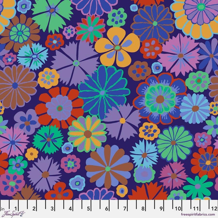 Kaffe Fassett August 2024 Collective - Folk Flower - PWGP204.PURPLE - Half Yard - Modern Fabric Shoppe