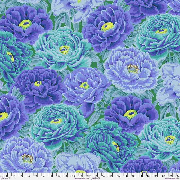 Kaffe Fassett August 2025 Collective - Tibetan Peony PWPJ136.BLUE Half Yard - Modern Fabric Shoppe