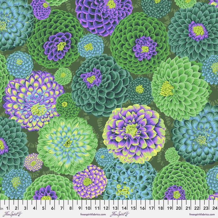 Kaffe Fassett Collective- Flora PWPJ114.GREEN- Half Yard - Modern Fabric Shoppe