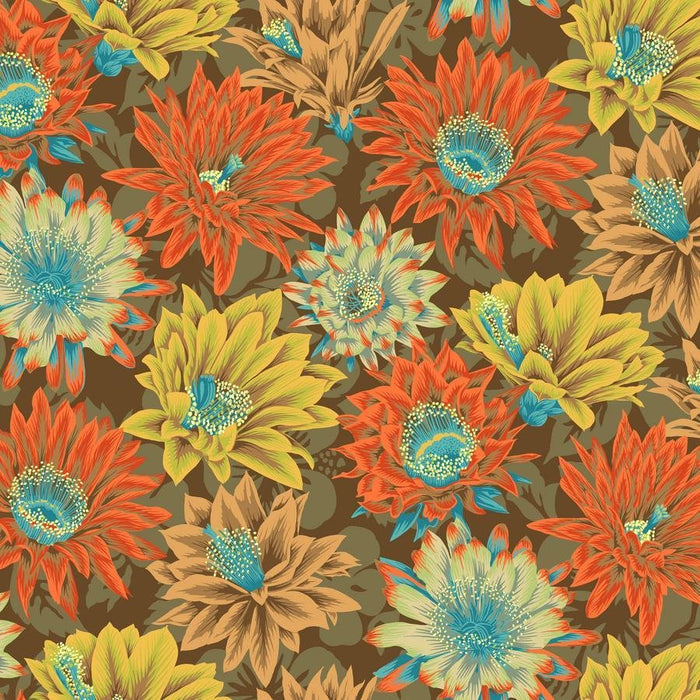 Kaffe Fassett Collective - Philip Jacob - Cactus Flower PWPJ096.BROWN - Half Yard - Modern Fabric Shoppe