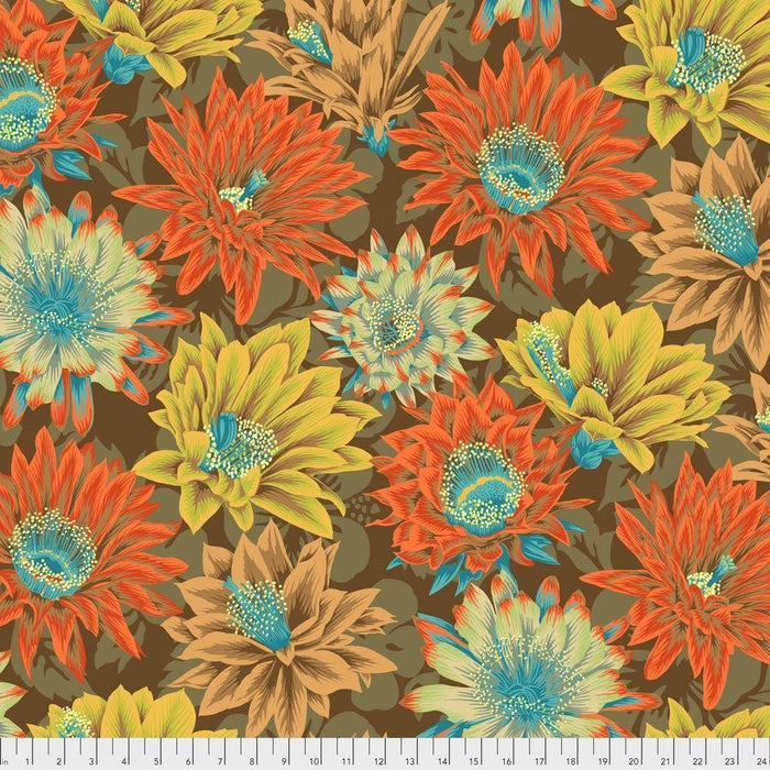 Kaffe Fassett Collective - Philip Jacob - Cactus Flower PWPJ096.BROWN - Half Yard - Modern Fabric Shoppe