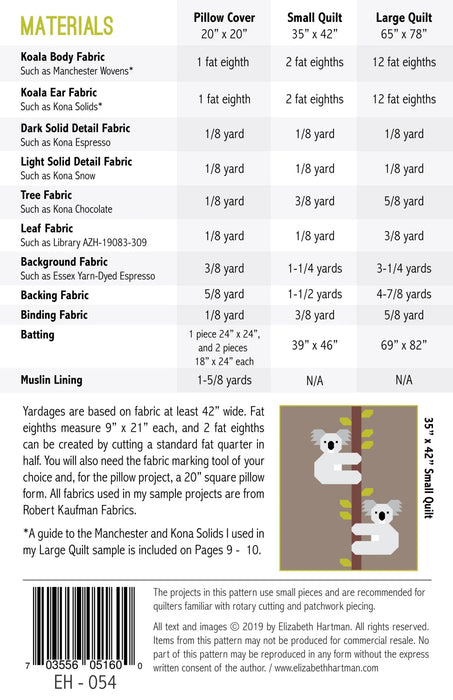 Koalas Quilt Pattern By Elizabeth Hartman - Modern Fabric Shoppe