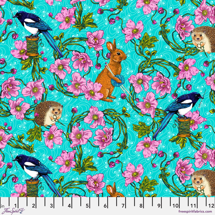 Language of Flowers by Odile Bailloeul - Forest Tailors PWOB103.BLUE - Half Yard - November 2024 - Modern Fabric Shoppe