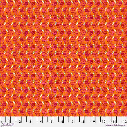 Language of Flowers by Odile Bailloeul - January PWOB110.ORANGE - Half Yard - November 2024 - Modern Fabric Shoppe