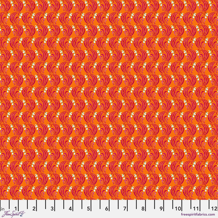 Language of Flowers by Odile Bailloeul - January PWOB110.ORANGE - Half Yard - November 2024 - Modern Fabric Shoppe