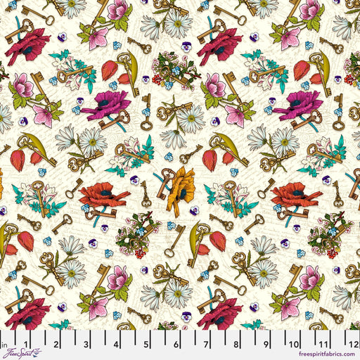 Language of Flowers by Odile Bailloeul - Keys to Secrets PWOB104.CREAM - Half Yard - November 2024 - Modern Fabric Shoppe