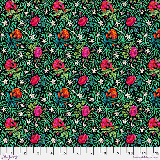 Language of Flowers by Odile Bailloeul - Small Victorian PWOB107.NOIR - Half Yard - November 2024 - Modern Fabric Shoppe