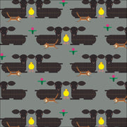 Long Branch by Charley Harper- Furry Photobomber CH-469 Grey- Half Yard- October 2026 - Modern Fabric Shoppe