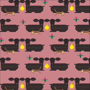 Long Branch by Charley Harper- Furry Photobomber CH-469 Pink- Half Yard- October 2026 - Modern Fabric Shoppe