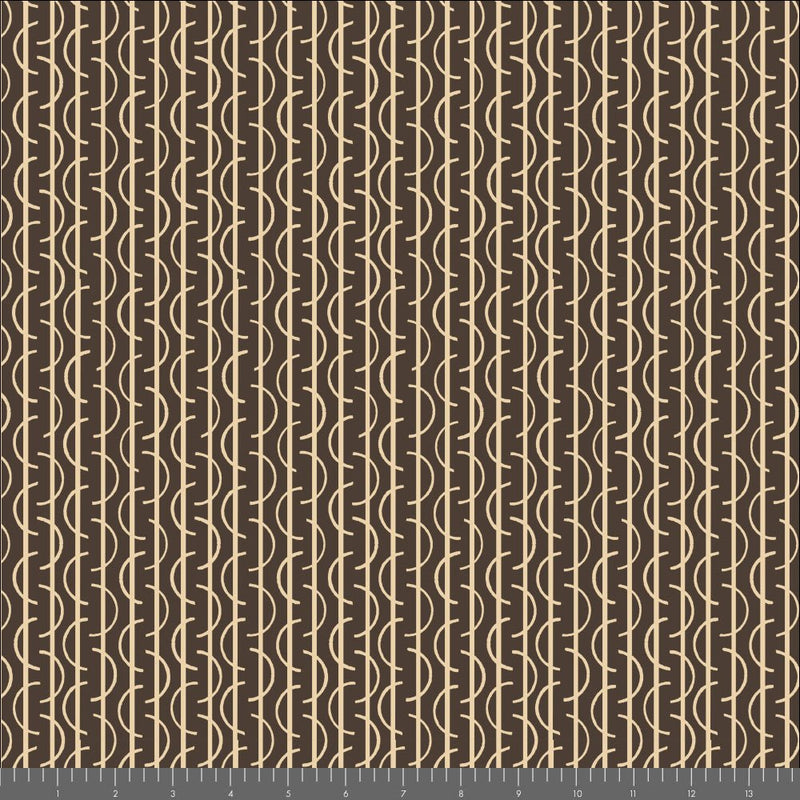 Long Branch by Charley Harper- Long Branch Wool CH-475 Brown- Half Yard- October 2026 - Modern Fabric Shoppe