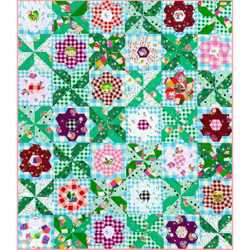 PRE-Order Heather Ross- Lullaby Garden Quilt Kit featuring Heather Ross Boat Race- March 2027