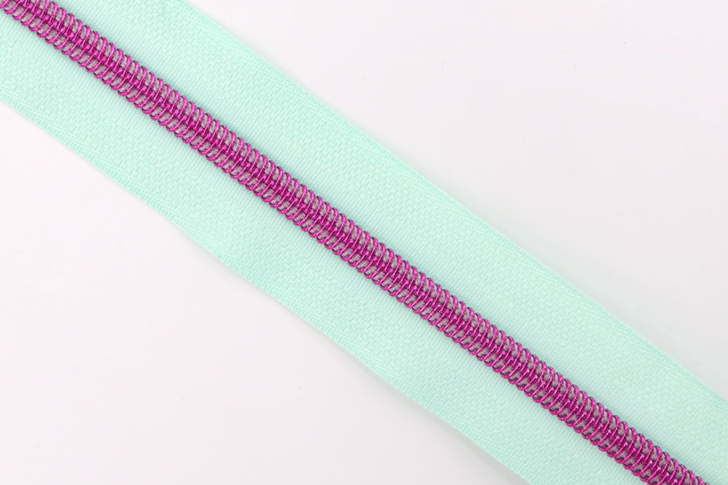 Mint - #5 Pink Nylon Coil Zipper Tape - *Not By Annie - Modern Fabric Shoppe