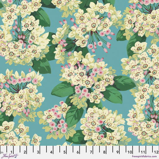 Nation of Flowers by Martha Negley - Mountain Laurel PWMN044.AQUA - March 2025 - Modern Fabric Shoppe