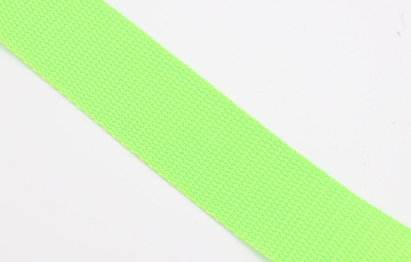 Neon Lime Green Polypropylene 1.5 inch (38mm) width Webbing- by the yard - Modern Fabric Shoppe