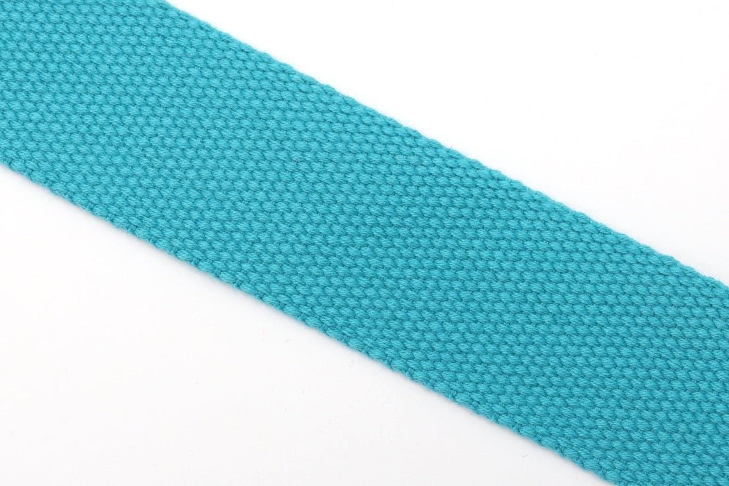 Ocean Aqua Cotton 1 1/2 inch (38mm) width Webbing - by the yard - Modern Fabric Shoppe