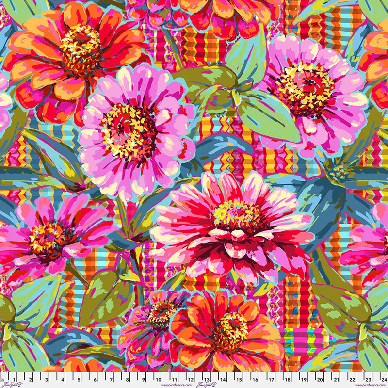 Odile Bailloeul - Festival - 108" Wide Back - Giant Zinnia QBOB002.PINK - Half Yard - November 2026 - Modern Fabric Shoppe