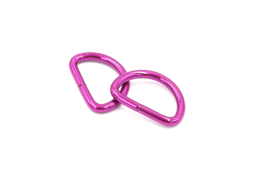 Pink 1 inch (25mm) D - Ring Hardware - Set of 2 - Modern Fabric Shoppe