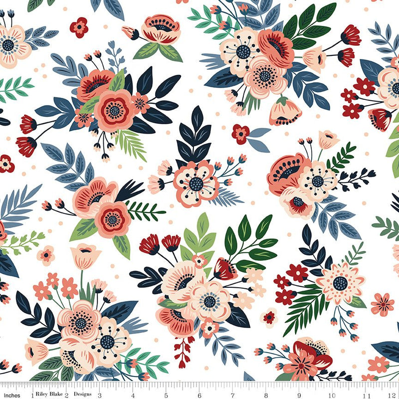 PRE - Order A Spoonful Of Sugar by Jennifer Long - Cloud Floral C17081 - CLOUD - Half Yard February 2026 - Modern Fabric Shoppe