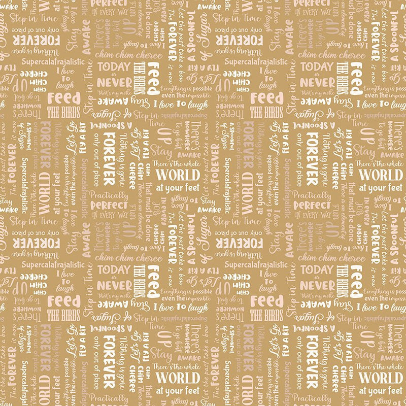 PRE - Order A Spoonful Of Sugar by Jennifer Long - Storybook C17085 - GOLD - Half Yard February 2026 - Modern Fabric Shoppe