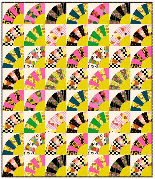PRE-Order Alexia Marcelle Abegg- Blooming Fan Quilt Kit featuring Daisy Days- April 2027 - Modern Fabric Shoppe