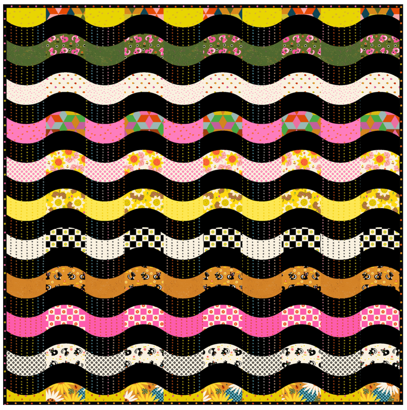 PRE-Order Alexia Marcelle Abegg- Ripple Chips Quilt Kit featuring Daisy Days- April 2027 - Modern Fabric Shoppe