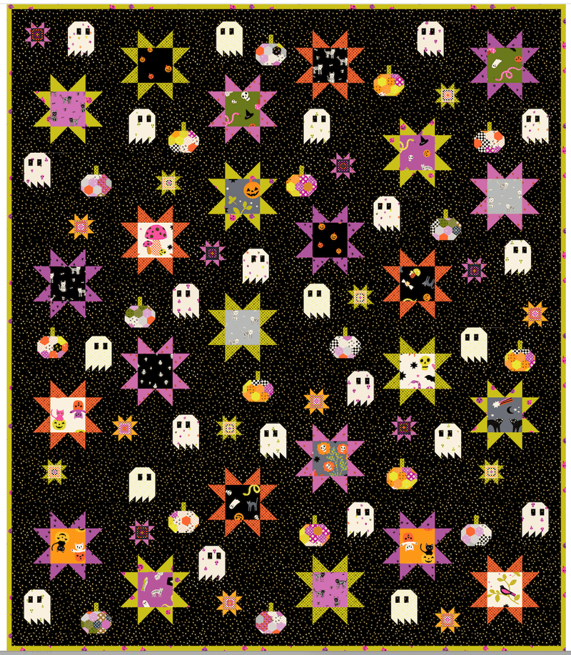PRE-Order Alexia Marcelle Abegg- Sawtooth Spooks Quilt Kit featuring Boo Valley- June 2027 - Modern Fabric Shoppe